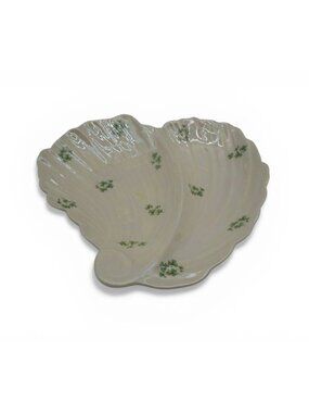 Royal Winton Grimwades Iridescent Divided Shell Dish Shamrock Vintage